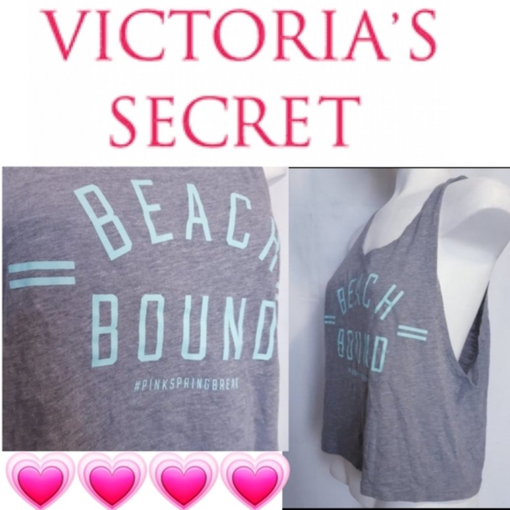 PINK Victoria's secret turquoise beach bound cropped muscle tank small